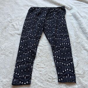 Garage Boho Blue Black White Cropped Leggings Large